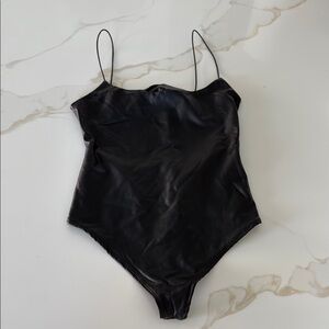 Black Spaghetti Strap Bodysuit